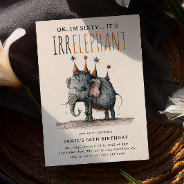 Das Alter ist ein irRELEPHANT'Funny Whimsical Gebu Einladung