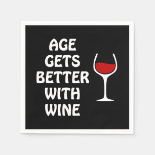 Das Alter wird mit Wein besser Serviette