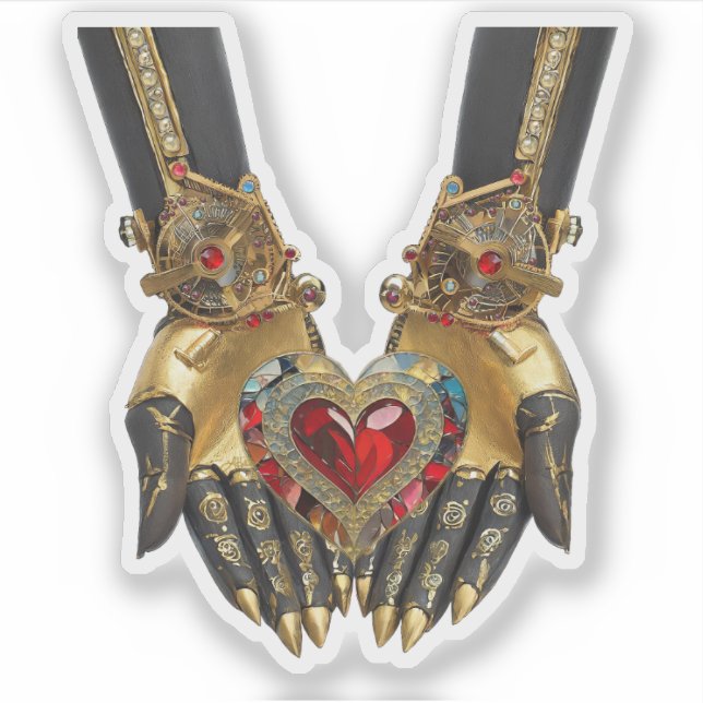 Das Angebot - Herz in den Händen Aufkleber (Vorderseite)