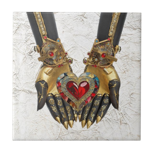 Das Angebot - Herz in den Händen Fliese (Vorderseite)