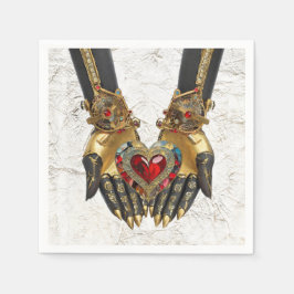 Das Angebot - Herz in den Händen Serviette