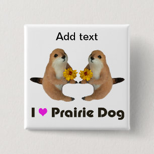 das angefüllte Spielzeug des Präriehunds Button