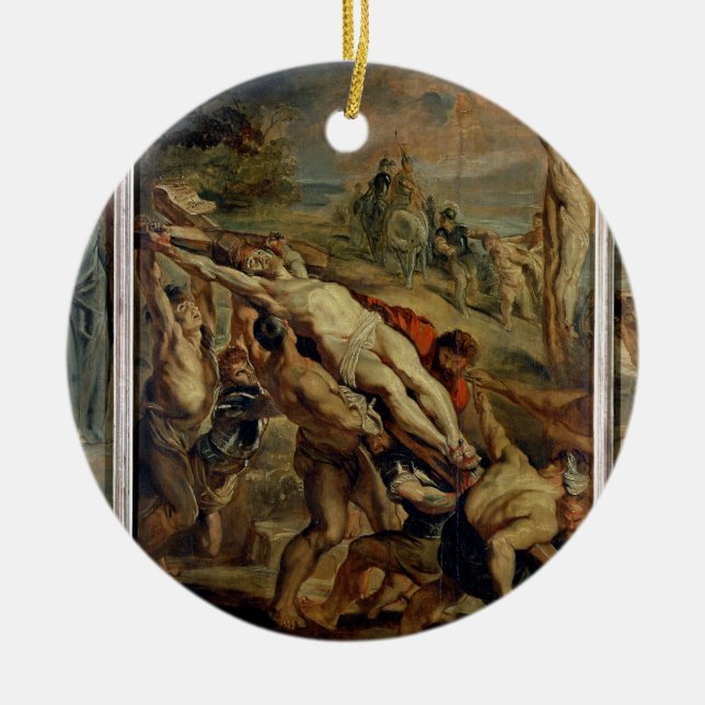 Das Anheben des Kreuzes, bis 1609-10 gemalt ( Keramikornament (Vorne)