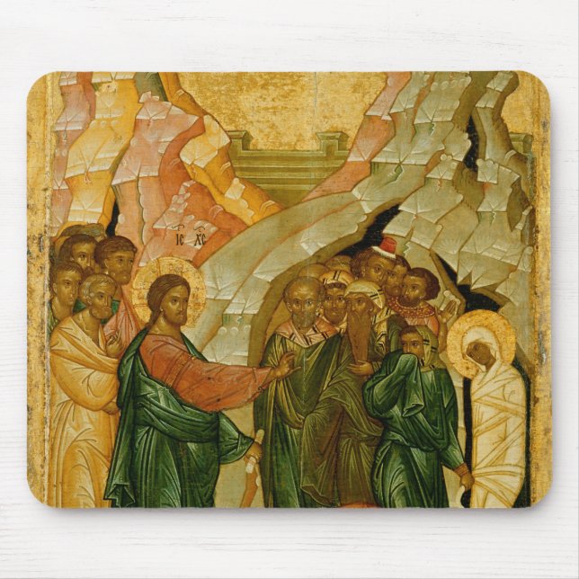 Das Anheben von Lazarus, russische Ikone Mousepad (Vorne)