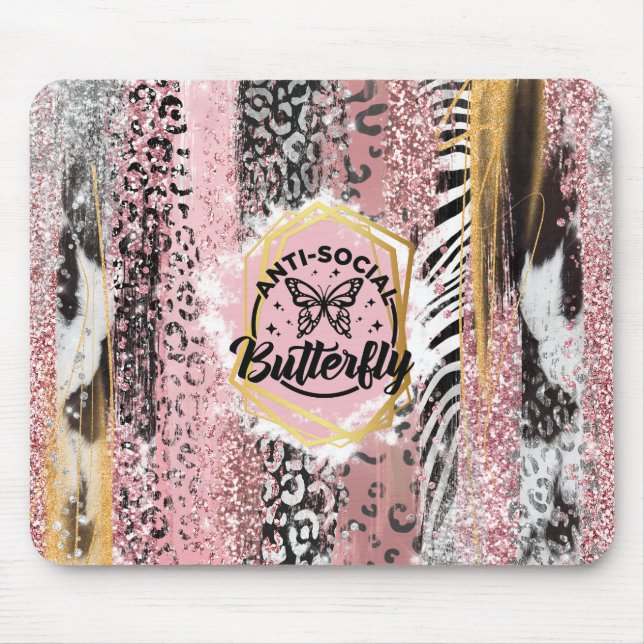 Das Anti-Soziale Schmetterlings-Mauspad Mousepad (Vorne)