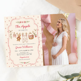 Das Apfel Unseres Auges Wäscheleine Baby Shower Fo Einladung
