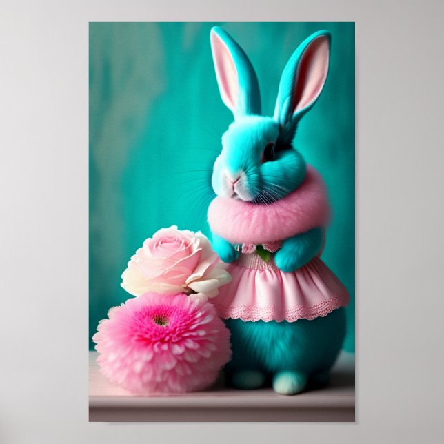 Das Aquamarine Osterportrait Poster (Vorne)