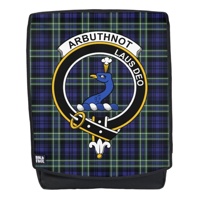 Das Arbuthnot Clan Wappen Tartan Kariert Rucksack (Vorderseite)