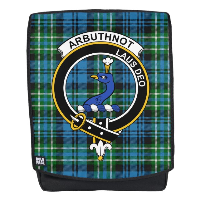 Das Arbuthnot Jagdklan Wappen Tartan Kariert Rucksack (Vorderseite)