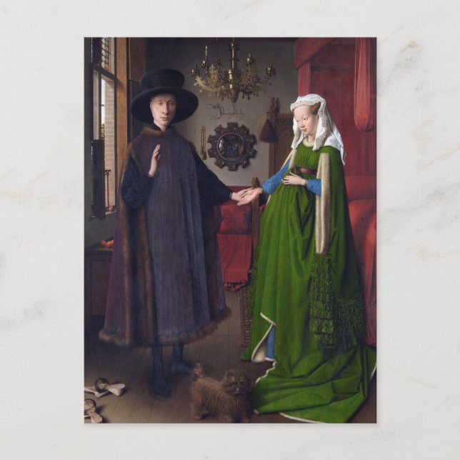 Das Arnolfini-Portrait von Jan van Eyck Postkarte (Vorderseite)