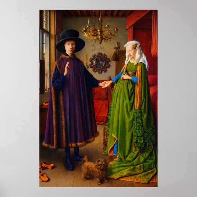 Das Arnolfini-Porträt von Jan van Eyck Poster (Vorne)