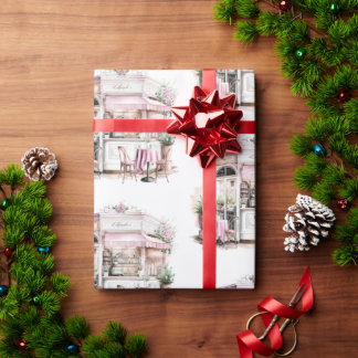 Das ästhetische Französisch-Café, Vintag, Geschenkpapier