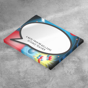 Das Atom Speech Bubble Wissenschaftslehrer aufspal Post-it Klebezettel