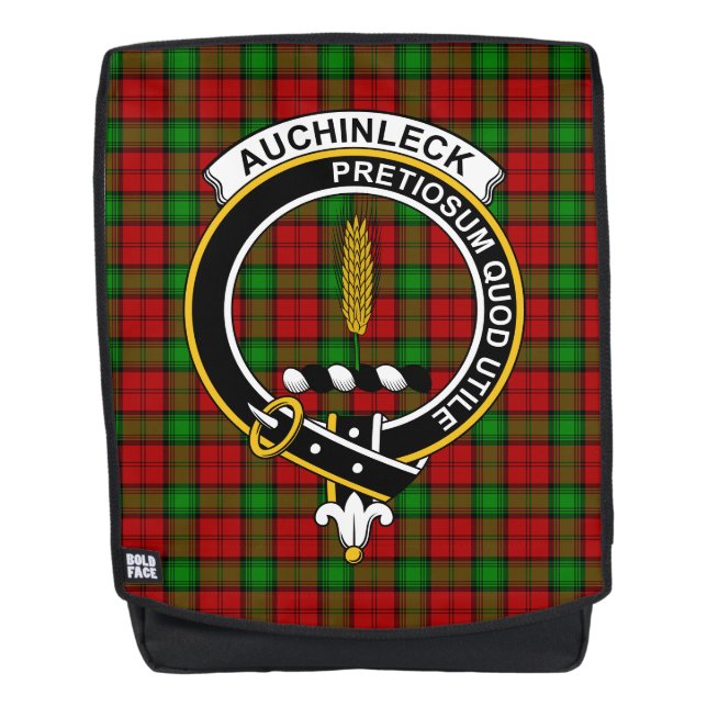 Das Auchinleck Clan Wappen Tartan Kariert Rucksack (Vorderseite)