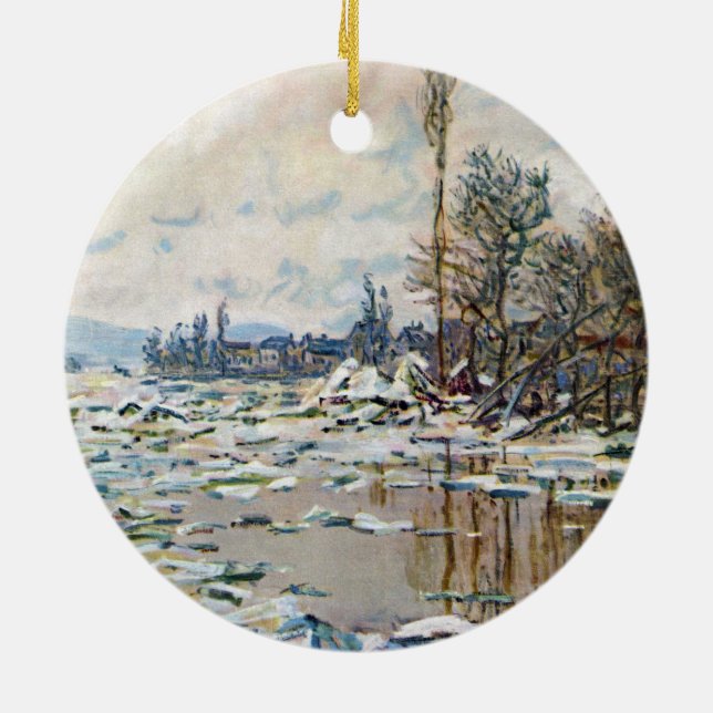 Das Aufbrechen des Eises von Claude Monet Keramik Ornament (Hinten)