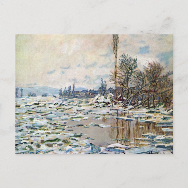 Das Aufbrechen des Eises von Claude Monet Postkarte (Vorderseite)