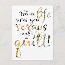 Das Aufhören, wenn das Leben einem Scraps gibt, ma Postkarte