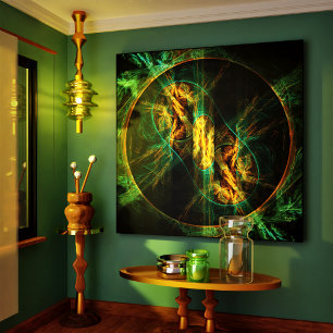 Das Auge der Abstrakten Dschungelkunst ummantelte  Leinwanddruck