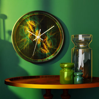 Das Auge der Jungle Abstrakt Art Runde Große Wanduhr