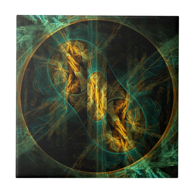 Das Auge des Abstrakten Dschungels Fliese (Vorderseite)