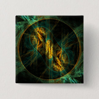Das Auge des Abstrakten Dschungels (Quadrat) Button
