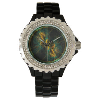 Das Auge des Dschungels Abstrakte Kunst Armbanduhr