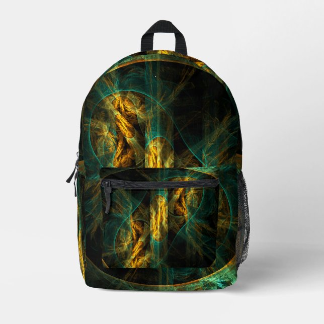 Das Auge des Dschungels Abstrakte Kunst Bedruckter Rucksack (Vorderseite)