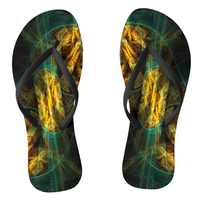 Das Auge des Dschungels Abstrakte Kunst Flip Flops (Fußbett)