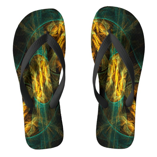 Das Auge des Dschungels Abstrakte Kunst Flip Flops (Fußbett)