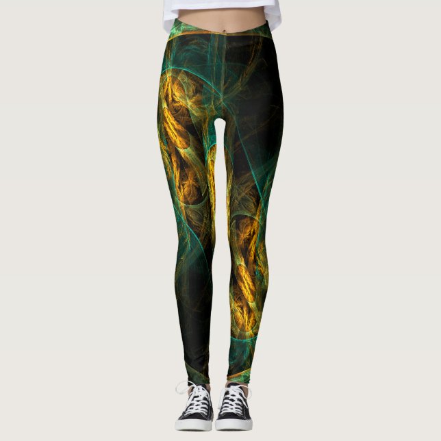 Das Auge des Dschungels Abstrakte Kunst Leggings (Vorderseite)