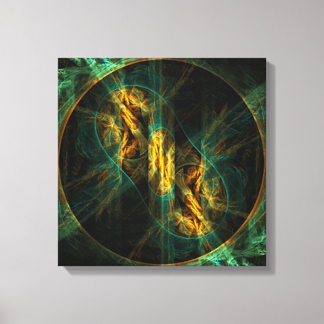 Das Auge des Dschungels Abstrakte Kunst Quad Leinw Leinwanddruck (Vorderseite)