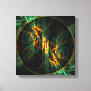 Das Auge des Dschungels Abstrakte Kunst Schwarz un Leinwanddruck