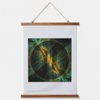 Das Auge des Dschungels Abstrakte Kunst Wandteppich Mit Holzrahmen