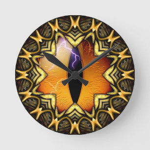 Das Auge des goldenen Drachen Runde Wanduhr