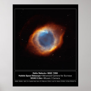 "Das Auge Gottes" Helix Nebula Hubble Teleskop Poster