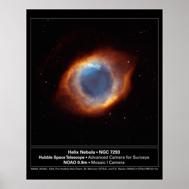 "Das Auge Gottes" Helix Nebula Hubble Teleskop Poster (Vorne)