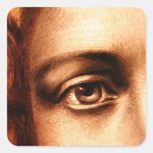 Das Auge Jesu Christi lieben Quadratischer Aufkleber