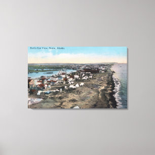 Das Augen-Ansicht des Vogels von TownNome, AK Leinwanddruck