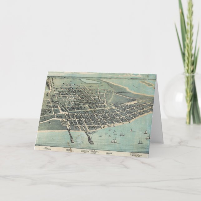 Das Augen-Ansicht-Karte des Vogels von Corpus Karte (Vorderseite)