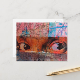 Das Augen-Schrottjournal Collage Postkarte