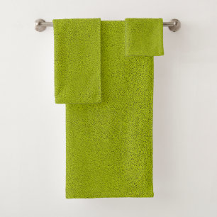 Das Aussehen von Snugly Chartreuse Green Suede Badhandtuch Set