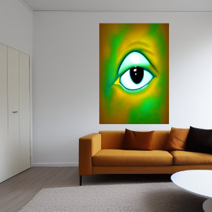 Das aussehende Auge AI Art Poster