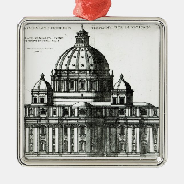 Das Äußere von St Peter Basilika in Rom Silbernes Ornament (Vorne)
