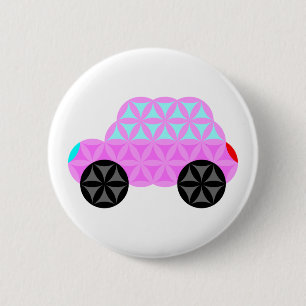 Das Auto des Lebens - Heilige Formen A3.Pink. Button