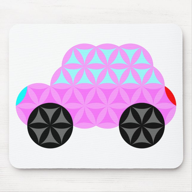 Das Auto des Lebens - Heilige Formen A3.Pink. Mousepad (Vorne)