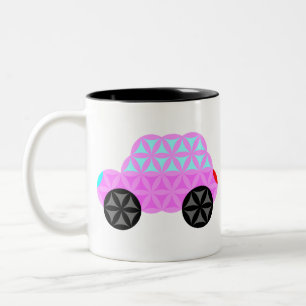 Das Auto des Lebens - Heilige Formen A3.Pink. Zweifarbige Tasse
