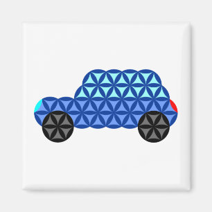 Das Auto des Lebens - Heilige Formen B1, Blau. Magnet