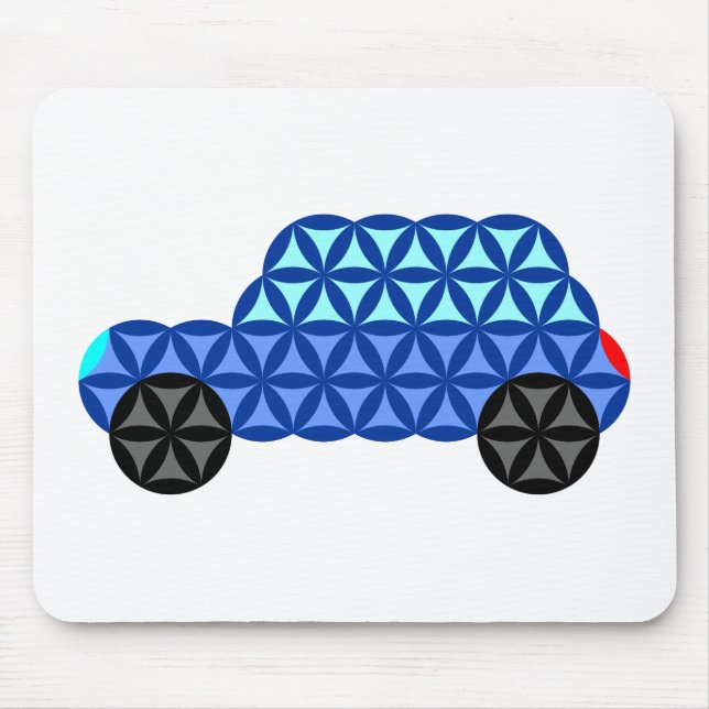 Das Auto des Lebens - Heilige Formen B1, Blau. Mousepad (Vorne)