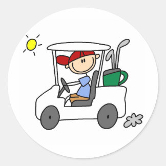 Das Autofahren des Golfkartentafels Runder Aufkleber