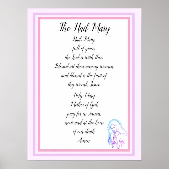 Das Ave-Maria-Gebetsplakat Poster (Vorne)